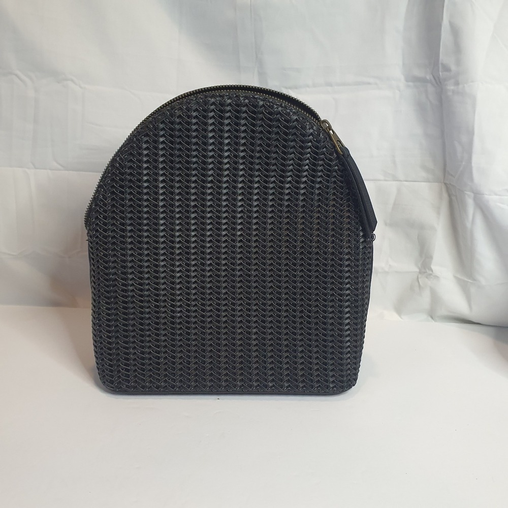 Universal Thread Black Woven Mini Backpack Faux‎ Leather Straps